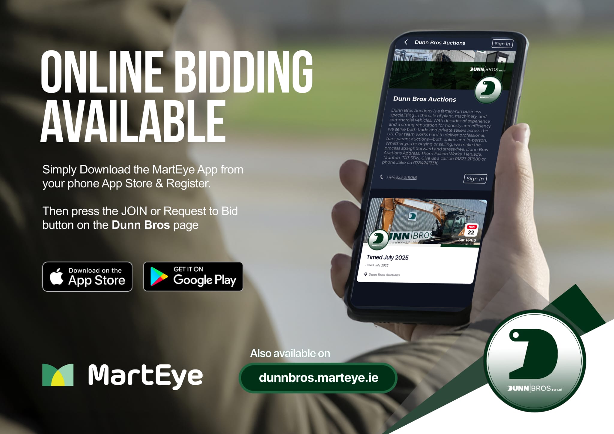 Marteye TIMED Commercial,  Plant, Machinery and Agricultural Equipment - TIMED July 2025