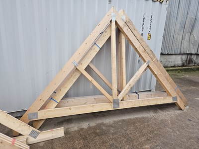 Lot Selection of Wooden Roof Trusses