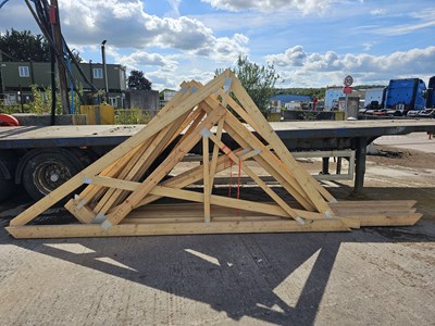 Lot Selection of Wooden Roof Trusses