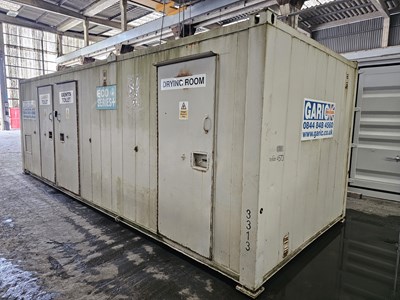 Lot 24' x 9' Garic Eco Series+ Containerised Double Toilet Block & Drying Room, Solar Panels on Roof (No Keys for Toilets)