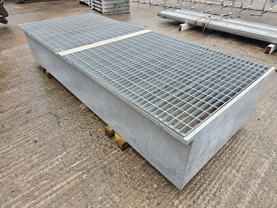 Lot Unused Galvanised Oil Store Tray (265cm x 110cm)