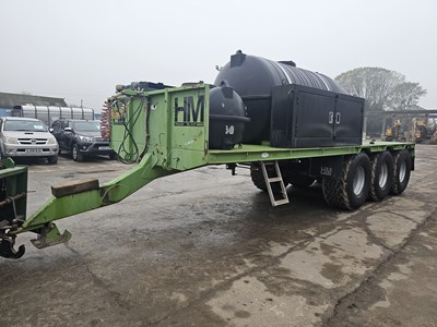 Lot 2015 HM 17 Ton Tri Axle Bowser/Sprayer Nurse Trailer, 5000 Litre Water Tank, 500 Litre Water Tank, 400 Litre Bunded Tank & Pump, Storage Lockers