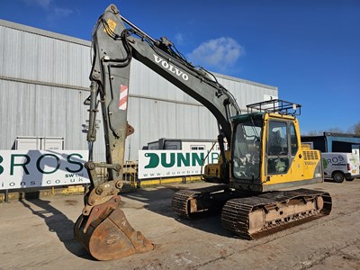 Lot 2007 Volvo EC140BCL 700mm Steel Tracks, CV, Hydraulic QH, Piped, A/C