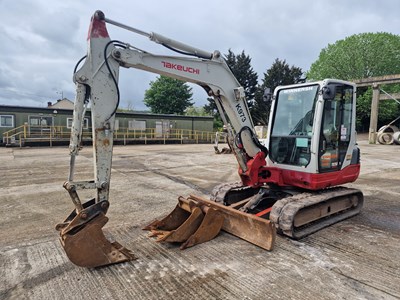 Lot 2013 Takeuchi TB250, Rubber Tracks, Blade, Offset, CV, Harford Manual QH, Piped, A/C, 24", 18", 12" Buckets (EPA Compliant)