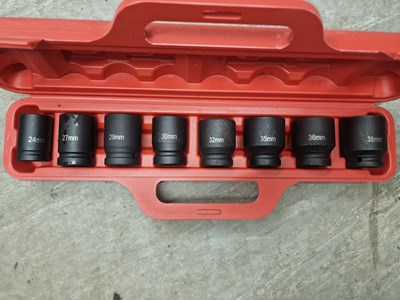 Lot 27 - Unused 8 Pcs 3/4" Impact Socket Set (24mm, 27mm, 29mm, 30mm, 32mm, 35mm, 36mm, 38mm)