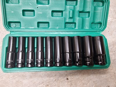 Lot 26 - Unused 10 Pcs 1/2" Deep Impact Socket Set (10mm, 12mm, 13mm, 14mm, 15mm, 17mm, 19mm, 21mm, 22mm, 24mm)