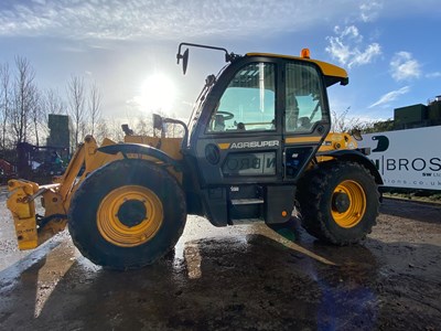 Lot 188 - 2019 JCB 532-70 Agri Super, Turbo Powershift Telehandler, 6 Speed, Joystick Controls, PUH, Hydraulic Front Hitch, Boom Suspension, Trailer Brakes, ABS, Spool Valve, LED Lights, A/C