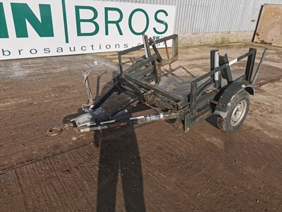 Lot SEB Single Axel Cable Trailer With Hydraulic Hand Pump