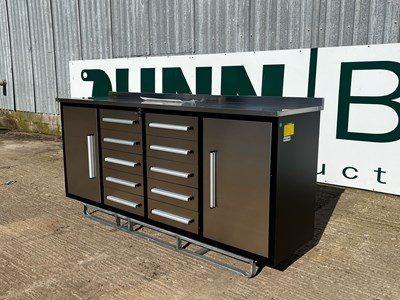 Lot 35 - Unused 7' Stainless Steel Work Bench, 10 Drawers, 2 Cabinets