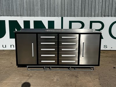 Lot 35 - Unused 7' Stainless Steel Work Bench, 10 Drawers, 2 Cabinets