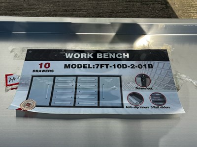 Lot 35 - Unused 7' Stainless Steel Work Bench, 10 Drawers, 2 Cabinets