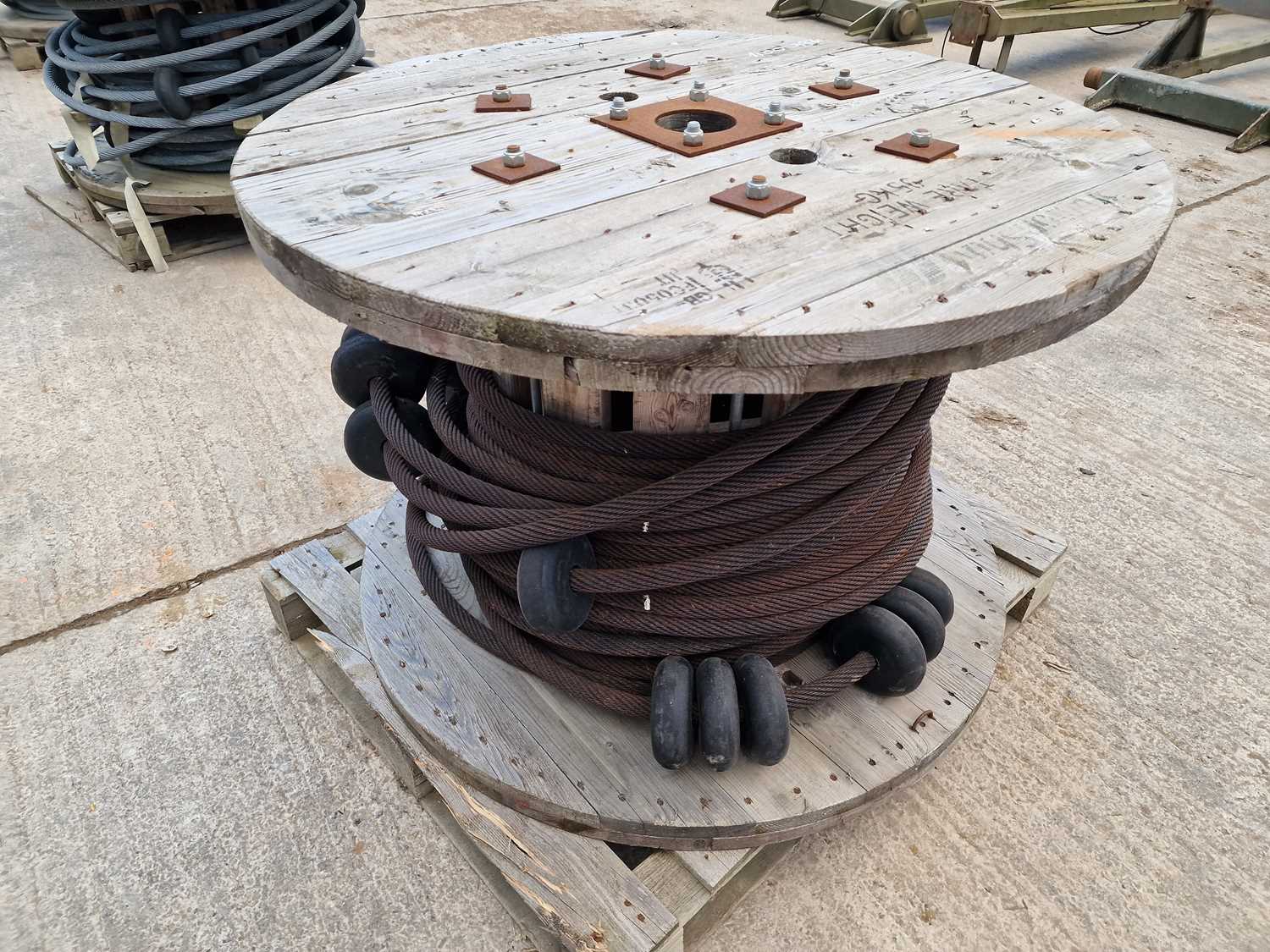 Lot 546 - Roll of Steel Cable with Rubber Rollers