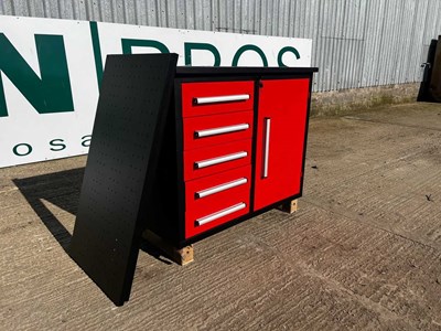 Lot 155 - Unused 3.5' Work Bench, 5 Drawer, 1 Cabinet