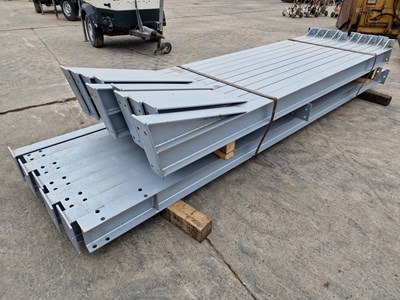 Lot 164 - Steel Framed Building 60' x 20' x 12', 4 x 15' Bays, 12.5° Roof Pitch, 10 x Stanchions, 10 x Rafters, Purlin Cleats Spaced to suit Fibre Cement/Steel Roof Sheets