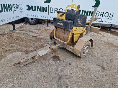 Lot 235 - 2006 Bomag BW71E-2 Single Drum Vibrating Pedestrian Roller, Single Axle Trailer