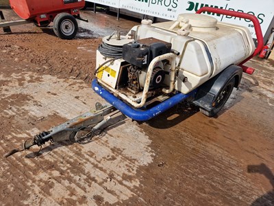 Lot 77 - Brendon Bowsers BB1000 Single Axle Plastic Water Bowser, Yanmar Diesel Pressure Washer