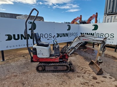 Lot 255 - 2010 Takeuchi TB108 Rubber Tracks, Blade, Offset, Piped, Expanding Undercarriage, Folding Roll Bar, 30", 24", 18", 12" Bucket