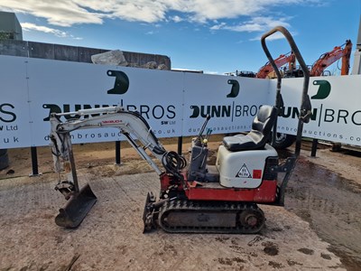 Lot 255 - 2010 Takeuchi TB108 Rubber Tracks, Blade, Offset, Piped, Expanding Undercarriage, Folding Roll Bar, 30", 24", 18", 12" Bucket