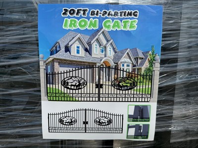 Lot 104 - Pair Of 20 Ft Unused Bi Parting Gates Deer Design (1 Of)