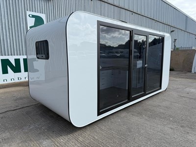 Lot 179 - Unused 5M Prefab Cube Welfare Pod, Wash Room with Shower and Basin, Cabinets LED Lights.