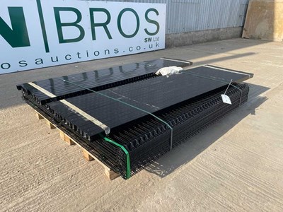 Lot 53 - Unused Security Fencing 25 Panels 5mm, 2.4m x 2.2m, 26, 60mm x 60mm Posts & Fixings (Black)
