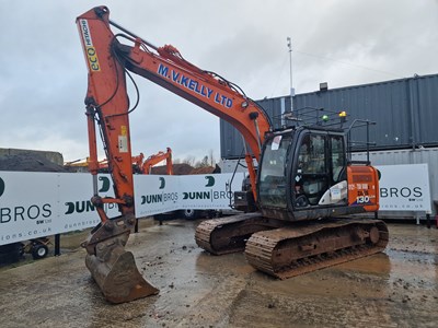 Lot 271 - 2019 Hitachi ZX130LCN-6, 700mm Steel Tracks, CV, Hill Hydraulic QH, Piped, 3 Way Camera, A/C, 72", 30", 24", 18" Bucket