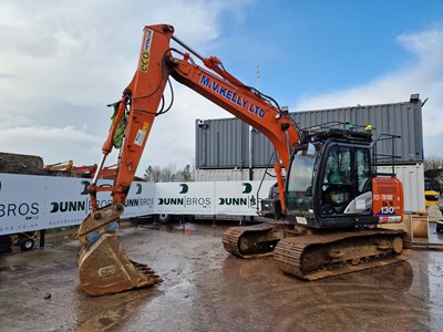 Lot 273 - 2019 Hitachi ZX130LCN-6, 700mm Steel Tracks, VG, CV, Hill Hydraulic QH, Piped, 3 Way Camera, A/C, 72", 48", 18" Bucket