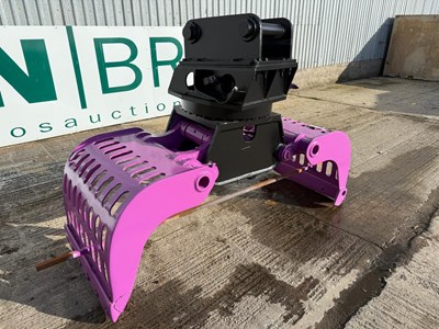 Lot 43 - Used 360 Hydraulic Material Grab 80mm Pins To Suit 20 Ton Excavator