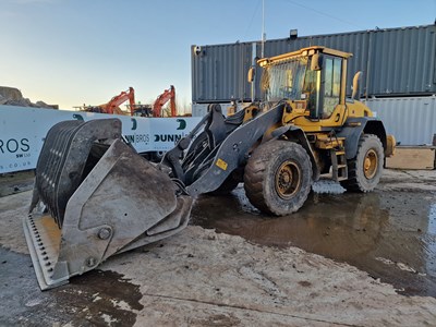 Lot 442 - 2014 Volvo L70G Wheeled Loader, High Tip Grab Bucket, QH, Reverse Camera, Auto Lube, A/C