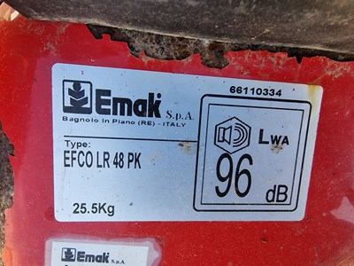 Lot 2010 EMAK EFCO LR 48 Petrol Self Propelled Pedestrian Lawn Mower, Grass Collector