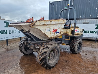 Lot 2011 Terex TA6S 6 Ton Swivel Skip Dumper, Folding Roll Bar (EPA Compliant)