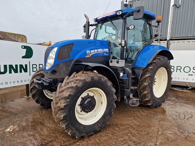 Lot 77 - New Holland T7.210, 4WD Tractor, 50K, Front Suspension, Cab Suspension, Air Brakes, 4 Spool Valves, Push Out Hitch, A/C, 650/65R38 Rear, 540/65R28 Front