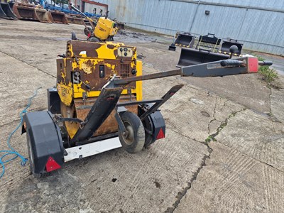 Lot Terex MBR71 Single Drum Vibrating Pedestrian Roller, Single Axle Trailer