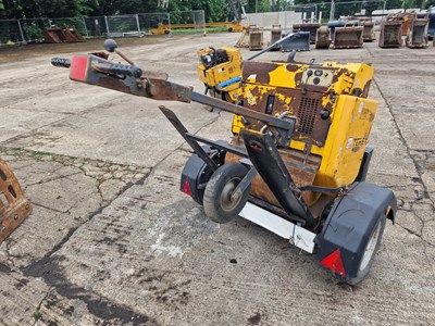 Lot Terex MBR71 Single Drum Vibrating Pedestrian Roller, Single Axle Trailer