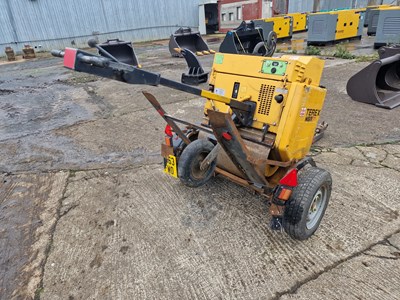 Lot Terex MBR71 Single Drum Vibrating Pedestrian Roller, Single Axle Trailer