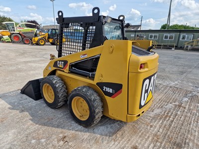 Lot 2012 CAT 216B3 Skidsteer Loader, Piped, Bucket