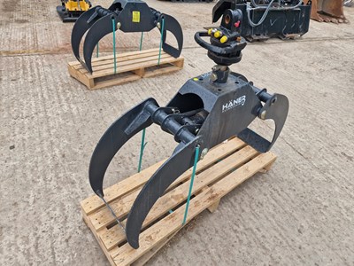Lot Unused Haner HWG100 Hydraulic Rotating Log Grab to suit Crane