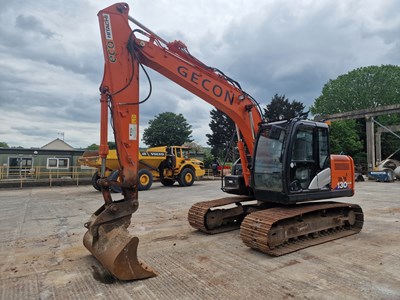 Lot 2017 Hitachi ZX130LCN-6, 700mm Steel Tracks, CV, Hill Hydraulic QH, Piped, Reverse Camera, A/C, 72" Bucket (EPA Compliant)