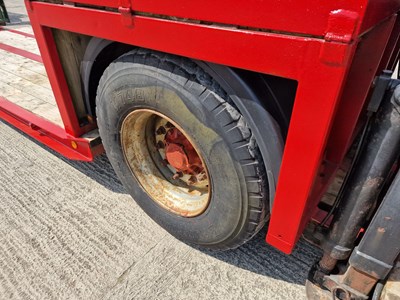 Lot 93 - Single Axle Draw Bar Drop Bed Low Loader Trailer, Rear Mounted Atlas 100.2 Crane, 10 Stud Axles