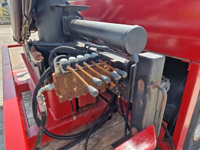 Lot 93 - Single Axle Draw Bar Drop Bed Low Loader Trailer, Rear Mounted Atlas 100.2 Crane, 10 Stud Axles