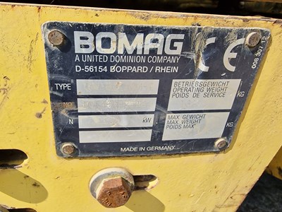Lot 2000 Bomag BW80ADH-2 Double Drum Vibrating Roller, Roll Bar, 800mm Drum
