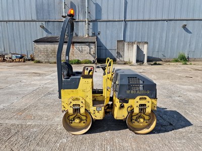 Lot 2000 Bomag BW80ADH-2 Double Drum Vibrating Roller, Roll Bar, 800mm Drum