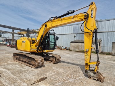 Lot 2015 JCB JS145LC, 700mm Steel Tracks, CV, Hill Hydraulic QH, Piped, Reverse Camera, A/C (EPA Compliant)