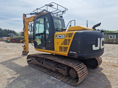 Lot 2015 JCB JS145LC, 700mm Steel Tracks, CV, Hill Hydraulic QH, Piped, Reverse Camera, A/C (EPA Compliant)