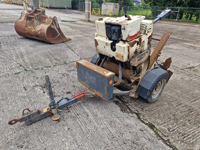 Lot 2016 Terex MBR71 Single Drum Vibrating Pedestrian Roller, Single Axle Trailer