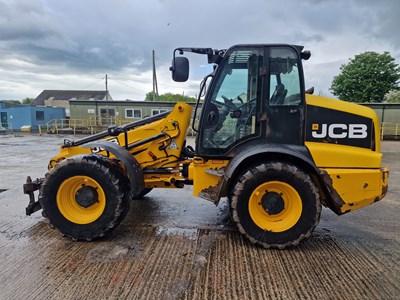 Lot 2014 JCB TM320S Agri, Turbo Powershift Articulated Telehandler, Pin & Cone Headstock, Joystick Controls, SRS, A/C