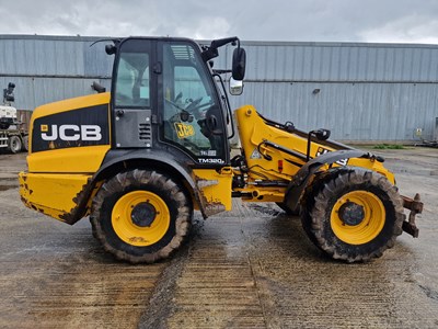 Lot 2014 JCB TM320S Agri, Turbo Powershift Articulated Telehandler, Pin & Cone Headstock, Joystick Controls, SRS, A/C