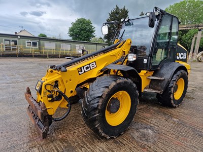 Lot 2014 JCB TM320S Agri, Turbo Powershift Articulated Telehandler, Pin & Cone Headstock, Joystick Controls, SRS, A/C