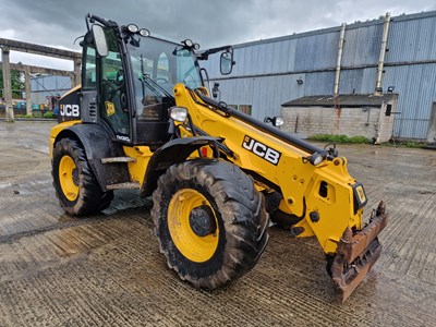 Lot 2014 JCB TM320S Agri, Turbo Powershift Articulated Telehandler, Pin & Cone Headstock, Joystick Controls, SRS, A/C