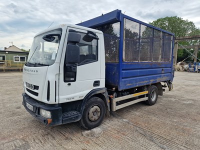 Lot 104 - 2014 Iveco 75E16 4x2 Caged Tipper Lorry, 360 Camera, Hyva Gear, Tail Lift (Reg. Docs. Available)